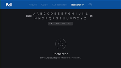 Sur le pavé tactile de la télécommande, balayez vers le bas pour faire apparaître le clavier.