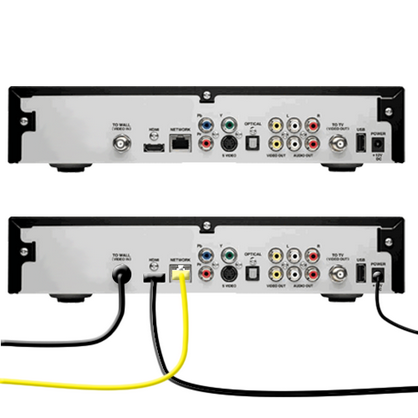 Débranchez tout les câbles de votre ancien récepteur et raccordez-les à votre nouvel récepteur. Si vous avez un câble coaxial, utilisez la clé fournit dans le kit de remplacement pour serrer le câble. Ne serrez pas trop.